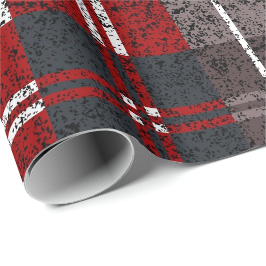 Red Pset Pattern Kerstmis Cadeaupapier (Rol Hoek)