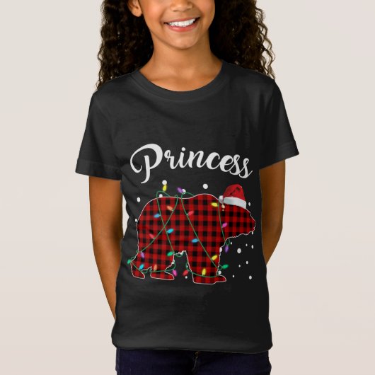 Red Pset Princess Beer Matching Buffalo Pajama T-shirt (Voorkant)