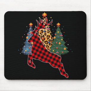 Red Pset Reindeer Buffalo Deer Family Pajama Muismat