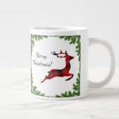 Red Pset Reindeer Merry Kerstfeestdag Extra Grote Beker (Rechts)