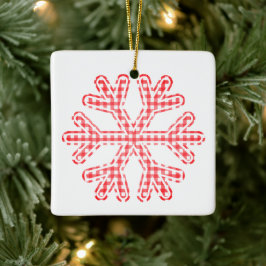 Red Pset Rustic Snowflake kerstfeestdag Keramisch Ornament