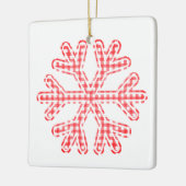 Red Pset Rustic Snowflake kerstfeestdag Keramisch Ornament (Links)