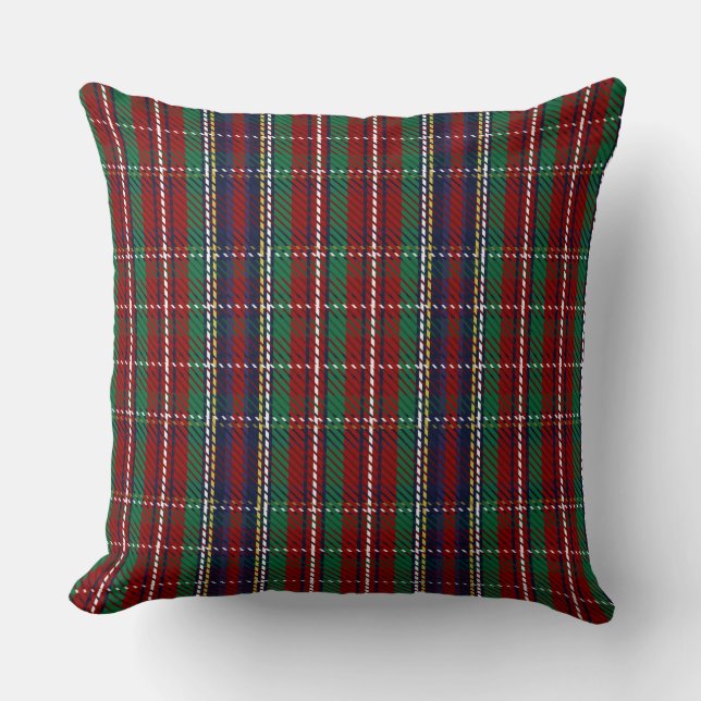 Red Pset Scottish Rustic Flannel Print Kussen (Voorkant)