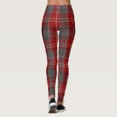 Red Pset Scottish Tartan Leggings Pants Gray (Achterkant)