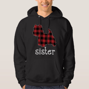 Red Pset Sister Westie kerstpap Matching Fam Hoodie