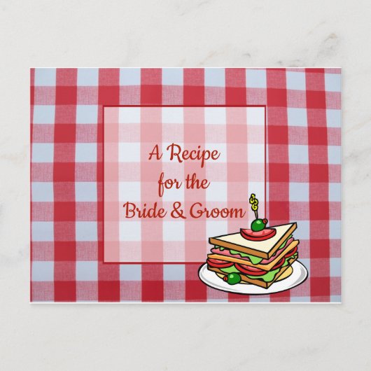 Red Pset Tablecloth Wedding Recipe Kaart (Voorkant)