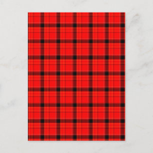 Red Pset Tartan Patroon Briefkaart