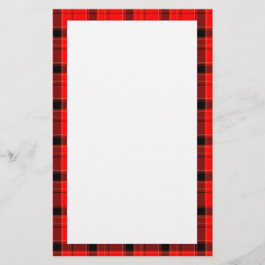 Red Pset Tartan Patroon Briefpapier (Voorkant)