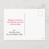 Red Pset Truck Merry Kerstmis Kinder Familie Foto Feestdagenkaart (Achterkant)