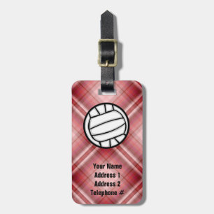 Red Pset Volleyball Bagagelabel