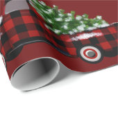 Red Pset-vrachtwagens met kerstbomen Cadeaupapier (Rol Hoek)