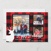 Red Pset White Deer-kerstkaart