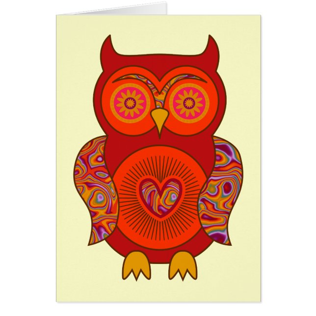 Red Psychedelic Owl (Voorkant)