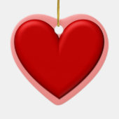 Red Puffy Heart Keramisch Ornament (Achterkant)