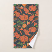 Red pumpkin seamless pattern and carrots (Serviette à main)