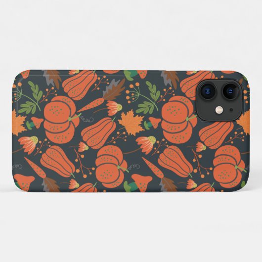 Red pumpkin seamless pattern and carrots Case-Mate iPhone case (Achterkant (horizontaal))
