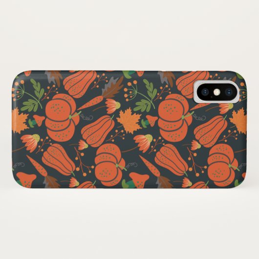 Red pumpkin seamless pattern and carrots Case-Mate iPhone case (Achterkant (horizontaal))