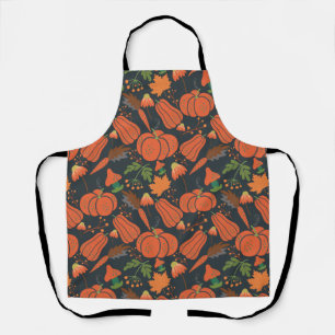Red pumpkin seamless pattern and carrots schort