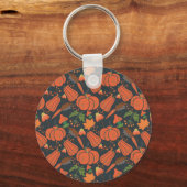 Red pumpkin seamless pattern and carrots sleutelhanger (Voorkant)