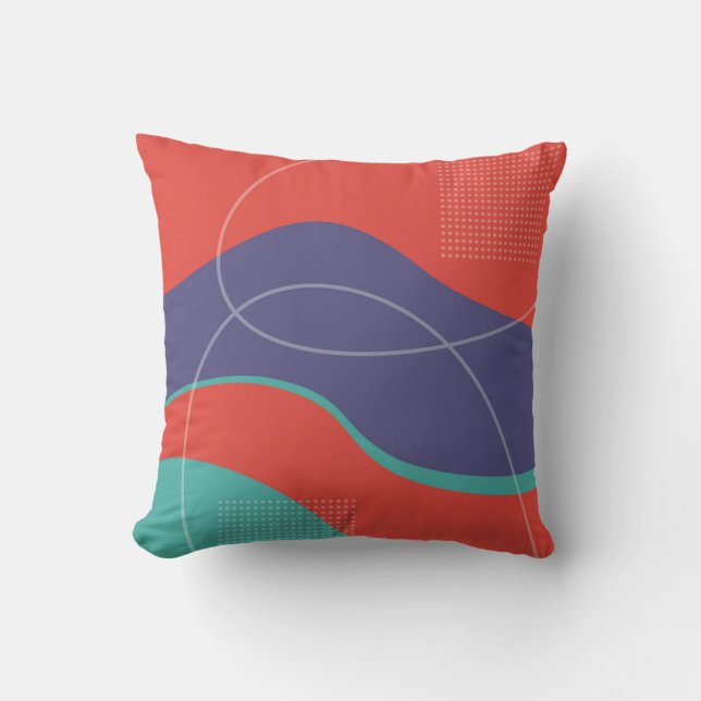 Red Purple Blue Abstract Art Design Kussen (Voorkant)