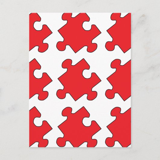RED PUZZZLE PIECE BRIEFKAART (Voorkant)
