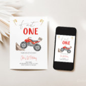 Red Quad Bike 'Fast One' Invitation Anniversaire