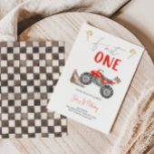 Red Quad Bike 'Fast One' Invitation Anniversaire