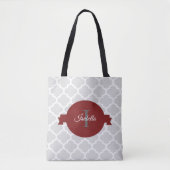 Red Quatrefoil Aangepaste Canvas tas (Voorkant)