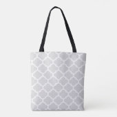 Red Quatrefoil Aangepaste Canvas tas (Achterkant)