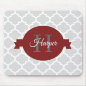 Red Quatrefoil Aangepaste Muismat (Voorkant)