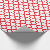 Red Quatrefoil Patroon Cadeaupapier (Hoek)