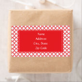 Red Quatrefoil Patroon Etiket (Insitu)