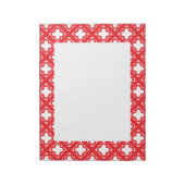 Red Quatrefoil Patroon Notitieblok (Gedraaid)