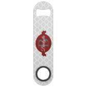 Red Quatrefoil Persoonlijke balk Speed Flessenopener (Voorkant)