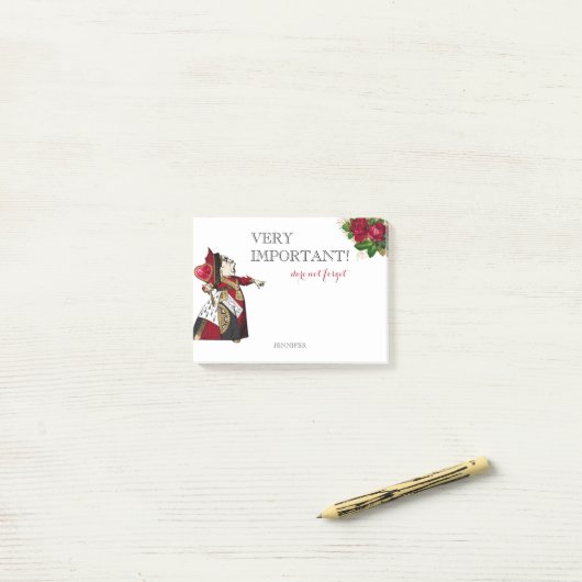 Red Queen of Hearts  Post-it® Notes (Op bureau)