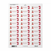 Red Quinceañera Custom Return Address Label (Full Sheet)