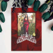 Red Quinceanera Diamond Gemstone Tiara Invitation