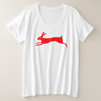 RED RABBIT CUSTOM NAME Vrouwen Plus-Size T-SHIRT