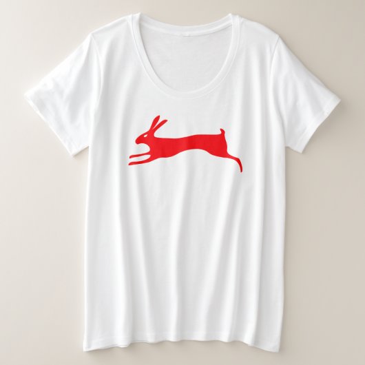 RED RABBIT CUSTOM NAME Vrouwen Plus-Size T-SHIRT (Design voorkant)