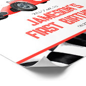 Red Race Car Affiche de bienvenue de fête d'annive (Coin)