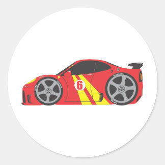 Red Race Car Ronde Sticker