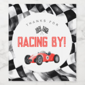 Red Race Voiture Anniversaire Fête Vin Étiquette (Étiquettes simples)