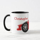 Red Racing Auto Voeg gewoon naam toe Mok (Links)