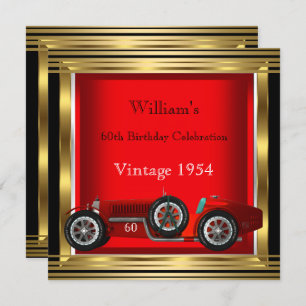  Red Racing Mans 60th Birthday Party 2 Kaart