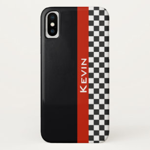 Red Racing Stripe Design iPhone X Hoesje