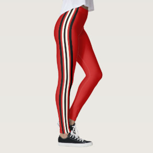 Red Racing Stripes Leggings