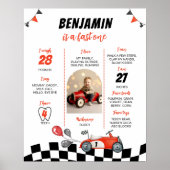 Red Racing Voiture 1er Anniversaire Photo Poster d (Devant)