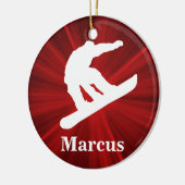 Red Radiance Personalized Snowboarding Ornament (Links)