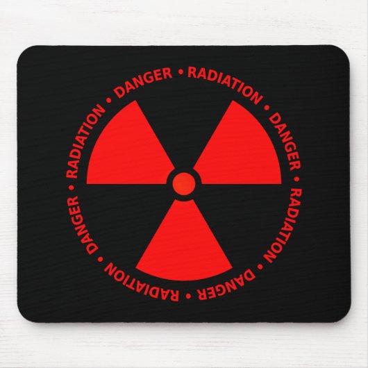Red Radiation Symbol Mousepad Muismat (Voorkant)