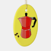 Red Rainbow Espresso Keramisch Ornament (Rechts)